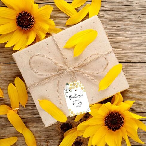 Anwyll Bee Thanks You Tags ، 50pcs Bee Thank You Home Tags with String ، شكرًا لك على علامات Bee-ing هنا ، عسل حلو ، شكرًا لك على علامات هدايا الورق على النحل ، in Kuwait