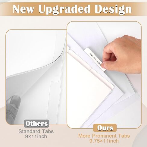 Recipe Dividers for 3 Ring Binder with 4 Tabs 9 3/4"×11" Recipe Binder Dividers Recipe Organizer Personalized Family Recipe Binder for Kitchen (Pre-Printed, 12) in Saudi Arabia