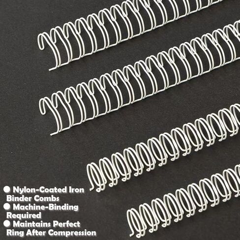 1 Inch Double Loop Wire Binding Spines 2:1 Pitch White, 50 Pack Notebook Binding Rings 220 Sheet Capacity for Booking Letter Size and Binding-Machines YolieraArt Cinch Wires Office Products in Saudi Arabia
