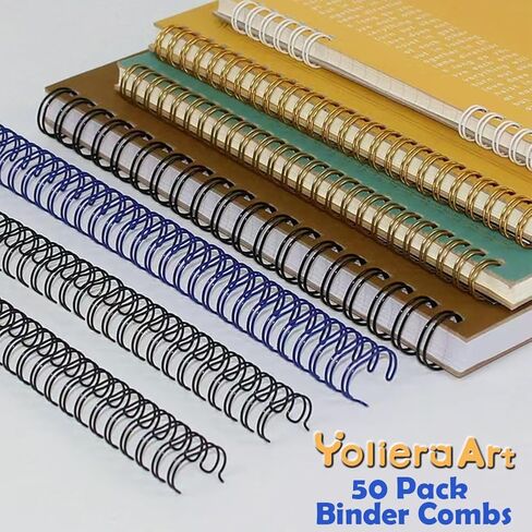 1 Inch Double Loop Wire Binding Spines 2:1 Pitch White, 50 Pack Notebook Binding Rings 220 Sheet Capacity for Booking Letter Size and Binding-Machines YolieraArt Cinch Wires Office Products in Saudi Arabia