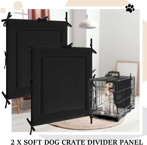 Thyle 2 Pcs Dog Crate Divider Panel for 36 Inch Crate, 24 x 22.5 Inches Black Thick Dog Kennel Divider with Ties for Puppy Training in Saudi Arabia