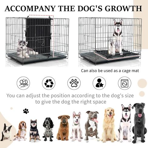Thyle 2 Pcs Dog Crate Divider Panel for 36 Inch Crate, 24 x 22.5 Inches Black Thick Dog Kennel Divider with Ties for Puppy Training in Saudi Arabia