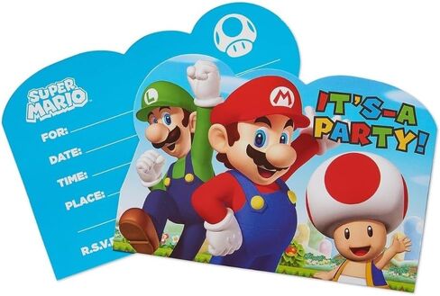 Amscan Super Mario Invite Postcards, 8 Count, Party Supplies' in Saudi Arabia