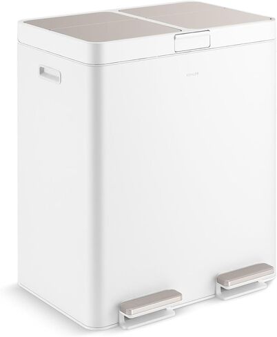 KOHLER K-23828-BST 82-Liter Stainless Steel Dual-bin Step Trash can, Black Stainless in Saudi Arabia