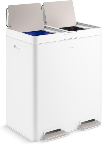 KOHLER K-23828-BST 82-Liter Stainless Steel Dual-bin Step Trash can, Black Stainless in Saudi Arabia