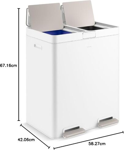 KOHLER K-23828-BST 82-Liter Stainless Steel Dual-bin Step Trash can, Black Stainless in Saudi Arabia