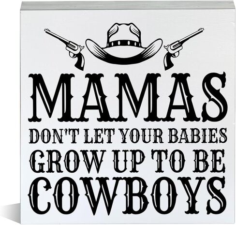 Farmhouse Cowboy Coffee Strong and Hot Wooden Box Sign Western Cowboy Theme Wood Block Tabletop Sign Decorative Desk Sign Home Kitchen Bar Shelf Decor 5 X 5 Inches in Saudi Arabia