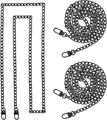 ELANE 3 PCS Purse Chain Straps,47" Purse Straps Flat Chain Strap Handlebag Accessories for Crossbody Bags Purses in Kuwait