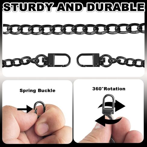 ELANE 3 PCS Purse Chain Straps,47" Purse Straps Flat Chain Strap Handlebag Accessories for Crossbody Bags Purses in Kuwait