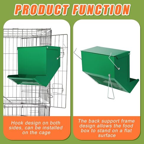 Maxcheck 2 Pcs Rabbit Feeder for Cages, 4.7 Inches, Mesh Bottom, Green in Kuwait