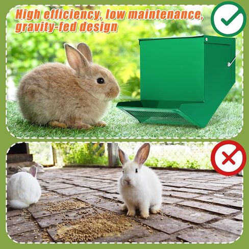 Maxcheck 2 Pcs Rabbit Feeder for Cages, 4.7 Inches, Mesh Bottom, Green in Kuwait