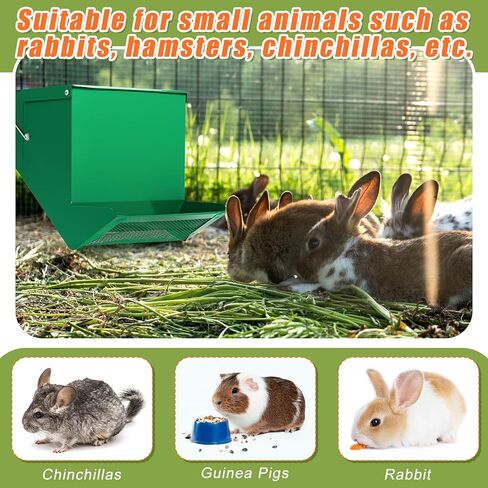 Maxcheck 2 Pcs Rabbit Feeder for Cages, 4.7 Inches, Mesh Bottom, Green in Kuwait