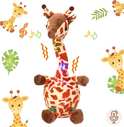 Easfan Dancing Sunflower Singing Talking Shaking Glowing Interactive Toy Repeats What You Say Electric Cute Sunflower Plush Toy Birthday Christmas Festival Gifts for Toddlers Kids,13.5’’ in Saudi Arabia