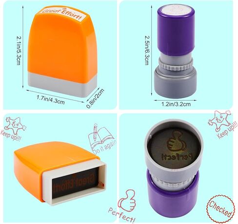 Henoyso 14 Pcs Office Stamp Set Self Inking Office Stamp Business Stamps Message Account Work Stamp Office Stationery Approved Paid Copy Faxed Scanned Stamps for Office Message Supplies in Saudi Arabia