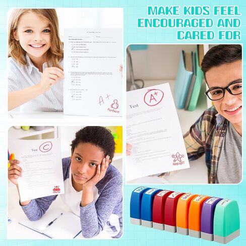 Henoyso 14 Pcs Office Stamp Set Self Inking Office Stamp Business Stamps Message Account Work Stamp Office Stationery Approved Paid Copy Faxed Scanned Stamps for Office Message Supplies in Saudi Arabia