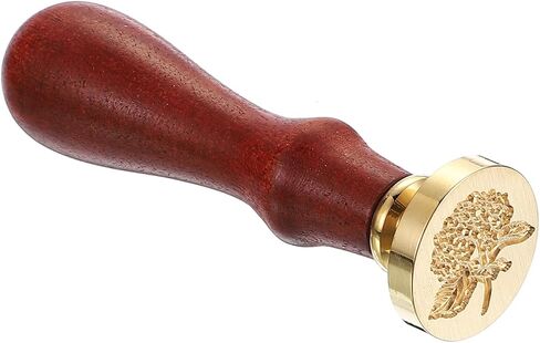 PATIKIL Rosemary Wax Seal Stamp, Plant Sealing Wax Stamp Classic Retro Removable Brass Head Wooden Handle for Envelope Invitation Cards, Brown in Saudi Arabia