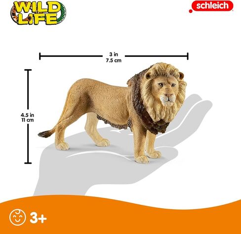 تمثال لعبة أسد الغابة الواقعي لملك الغابة من شلايش - لعبة مجسم أسد أفريقي واقعي عالي التحمل، تعليم ومرح للأولاد والبنات، هدية للأطفال من سن 3 سنوات فما فوق in Kuwait