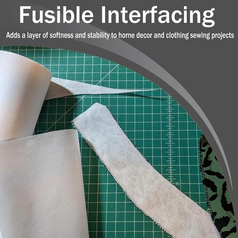 Fusible Interfacing 12in x 20yd,Light Weight Fusible Interfacing for Sewing,Non-Woven Iron-on Interfacing White Polyester Single-Sided Interfacing Fabric for Sewing Quilting DIY Crafts Supplies in Saudi Arabia