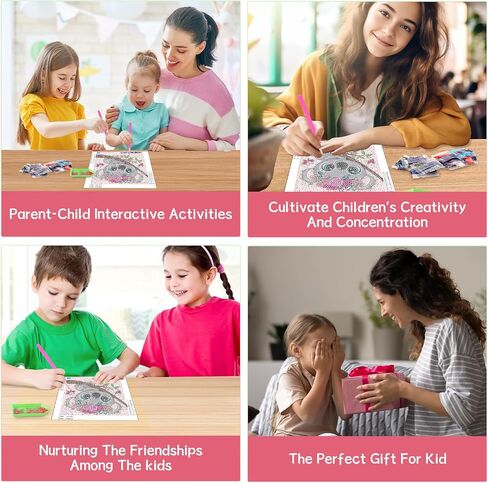 4 Packs Diamond Art Kits for Kids Adults Beginners, 5D Cartoon Butterfly Diamond Painting Kits for Kids, Mosaic Kits for Adult Beginner, DIY Full Round Drill Gem Art for Decor Kids Present 6X6 inch in Saudi Arabia