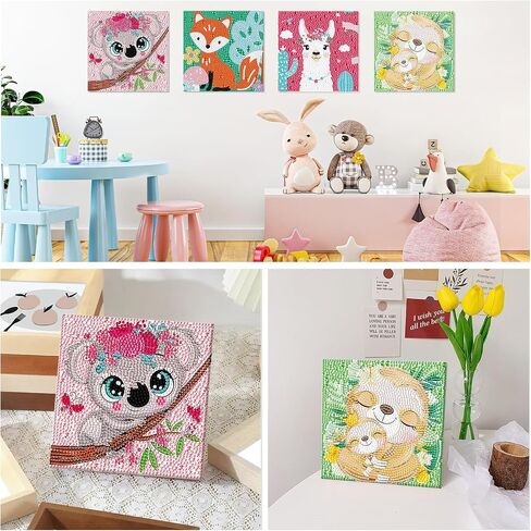 4 Packs Diamond Art Kits for Kids Adults Beginners, 5D Cartoon Butterfly Diamond Painting Kits for Kids, Mosaic Kits for Adult Beginner, DIY Full Round Drill Gem Art for Decor Kids Present 6X6 inch in Saudi Arabia