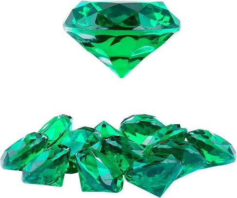 Niceup 26PCS Green Acrylic Diamond Big Gemstones 1.5in Princess Pirate Mermaid Swimming Pool Party Favors Fake Gems Jewels Treasure Hunt Hiding Sensory Bin Filler Toys Craft Supplies in Saudi Arabia