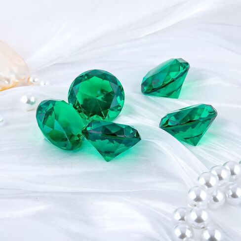 Niceup 26PCS Green Acrylic Diamond Big Gemstones 1.5in Princess Pirate Mermaid Swimming Pool Party Favors Fake Gems Jewels Treasure Hunt Hiding Sensory Bin Filler Toys Craft Supplies in Saudi Arabia
