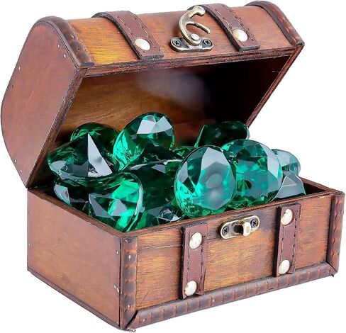 Niceup 26PCS Green Acrylic Diamond Big Gemstones 1.5in Princess Pirate Mermaid Swimming Pool Party Favors Fake Gems Jewels Treasure Hunt Hiding Sensory Bin Filler Toys Craft Supplies in Saudi Arabia