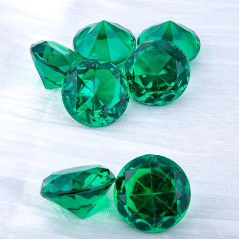Niceup 26PCS Green Acrylic Diamond Big Gemstones 1.5in Princess Pirate Mermaid Swimming Pool Party Favors Fake Gems Jewels Treasure Hunt Hiding Sensory Bin Filler Toys Craft Supplies in Saudi Arabia