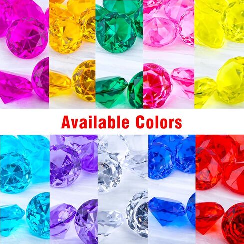 Niceup 26PCS Green Acrylic Diamond Big Gemstones 1.5in Princess Pirate Mermaid Swimming Pool Party Favors Fake Gems Jewels Treasure Hunt Hiding Sensory Bin Filler Toys Craft Supplies in Saudi Arabia