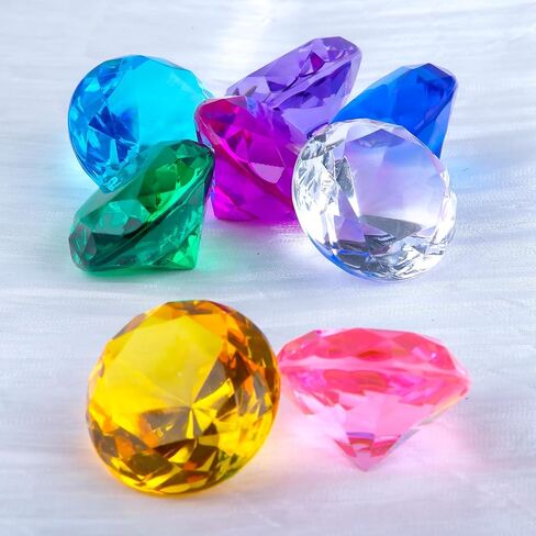 Niceup 26PCS Green Acrylic Diamond Big Gemstones 1.5in Princess Pirate Mermaid Swimming Pool Party Favors Fake Gems Jewels Treasure Hunt Hiding Sensory Bin Filler Toys Craft Supplies in Saudi Arabia