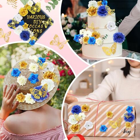 Solsew 34 Pcs DIY Graduation Cap Decorations Accessory Kit Include Faux Flower Heads 3D Butterfly Glitter Letter Stickers Rhinestones Stickers for Graduation Cap Decoration Craft Art Decor(Red) in Saudi Arabia