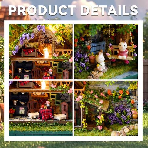Flever Dollhouse Miniature DIY House Kit Creative Room with Furniture and Cover for Romantic Valentine's Gift(Happy Corner) in Kuwait