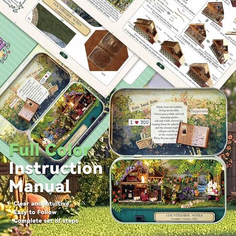 Flever Dollhouse Miniature DIY House Kit Creative Room with Furniture and Cover for Romantic Valentine's Gift(Happy Corner) in Kuwait