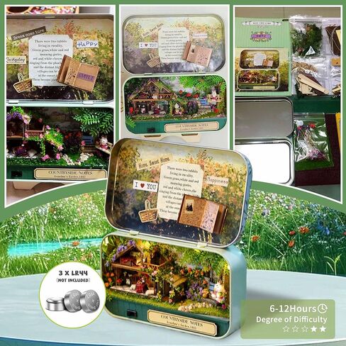 Flever Dollhouse Miniature DIY House Kit Creative Room with Furniture and Cover for Romantic Valentine's Gift(Happy Corner) in Kuwait