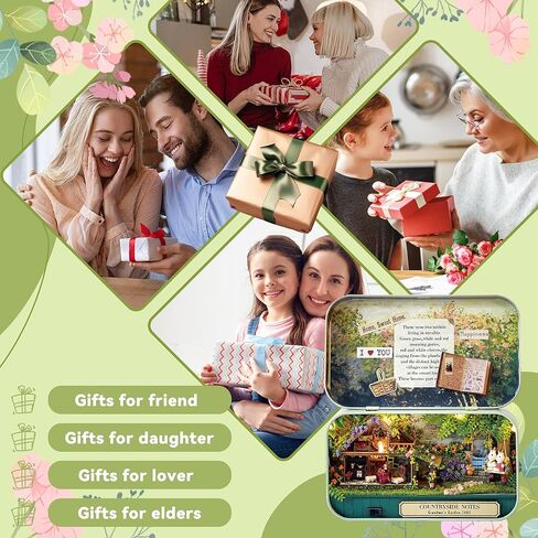 Flever Dollhouse Miniature DIY House Kit Creative Room with Furniture and Cover for Romantic Valentine's Gift(Happy Corner) in Kuwait