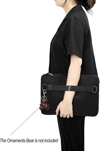 Kinmac 360° Protective Waterproof Laptop Case Bag Sleeve with Handle for MacBook Pro 16, and 15 inch-15.6 inch Laptop (Black PU) in Saudi Arabia