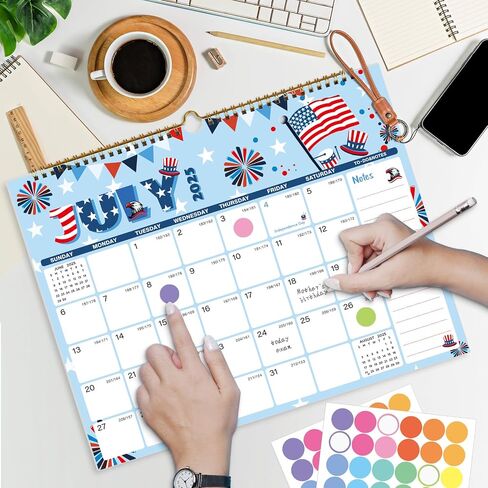 XISIDO 2026-2027 Wall Calendar, Calendar 2026-2027, 18 Month Calendar July 2026 - December 2027, 14.8" X 11.5", Calendar with Twin-Wire Binding, Hanging Hook and Julian Dates (Seasonal Designs) in Kuwait