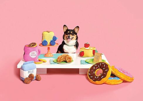 ZippyPaws Burrow- Interactive Dog & Puppy Toys for Boredom, Stimulating Pet Products to Keep them Busy, Hide & Seek Plush Puzzles, Squeaky Toy for Enrichment, For Small & Medium Dogs- Milk and Cookies in Saudi Arabia