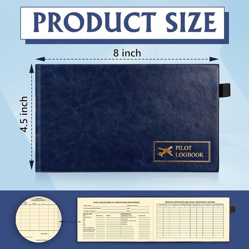 2PCS Pilot Logbook Flight Log Book for Pilots Standard Pilot Log Book Flight Record Book 4.5X8 Inch with 100 Pages Records 48 Flight Airline Logbook for Professional Student Pilots (Blue) in Kuwait