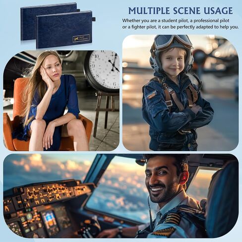 2PCS Pilot Logbook Flight Log Book for Pilots Standard Pilot Log Book Flight Record Book 4.5X8 Inch with 100 Pages Records 48 Flight Airline Logbook for Professional Student Pilots (Blue) in Kuwait