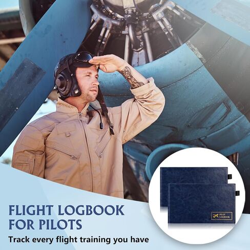 2PCS Pilot Logbook Flight Log Book for Pilots Standard Pilot Log Book Flight Record Book 4.5X8 Inch with 100 Pages Records 48 Flight Airline Logbook for Professional Student Pilots (Blue) in Kuwait