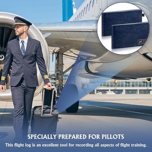 2PCS Pilot Logbook Flight Log Book for Pilots Standard Pilot Log Book Flight Record Book 4.5X8 Inch with 100 Pages Records 48 Flight Airline Logbook for Professional Student Pilots (Blue) in Kuwait