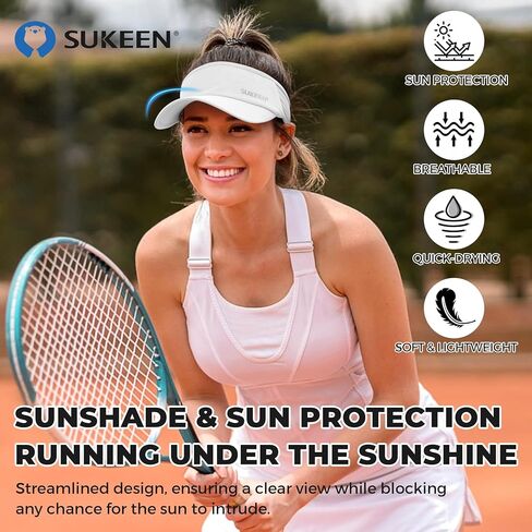 Sukeen 3 Pack Sports Sun Visor Men Women Lightweight Packable Cooling Stretchy Visor Hat for Running, Tennis, Golf in Kuwait