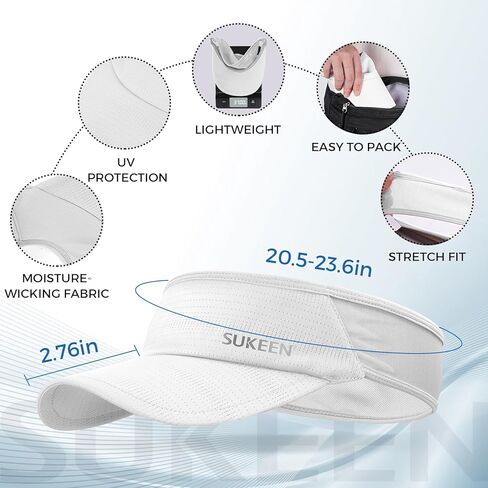 Sukeen 3 Pack Sports Sun Visor Men Women Lightweight Packable Cooling Stretchy Visor Hat for Running, Tennis, Golf in Kuwait