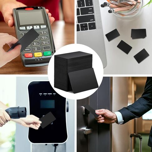 XUHAL 200 PCS NTAG215 Black NFC بطاقات NFC فارغة 504 بايت ألوان الذاكرة العلامات الرقمية لبطاقة الأعمال القابلة للبرمجة ، متوافقة مع أجهزة الهواتف الذكية الممكّنة لـ NFC in Saudi Arabia