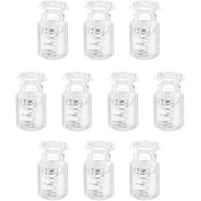 Harfington 10pcs قفلات الحبل البلاستيكي أحادي ثقب زنبرك تبديل سدادة سدادة مرنة ضابط الحبل مرنة لرسومات Paracord أربطة ملابس حقيبة تحمل على الظهر ، واضحة ، واضحة