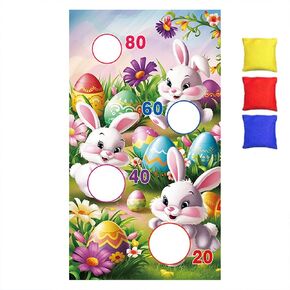 لعبة عيد الفصح ، اللوازم الحفلات عيد الفصح ، لعبة الفول في عيد الفصح ، لعبة Happy Easter Toss Banner ، لعبة Easter Bunny Party Toss ، تشمل الأكياس الرملية لحفلات عيد الفصح وحفلات العائلة وحفلات أعياد الميلاد