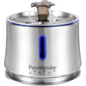 Cat Water Fountain Stainless Steel – 2.5L/84oz Pet Fountain for Cats & Dogs – Quiet Automatic Cat Fountain with LED Light, Water Level Window & Multi-Stage Filtration – Pet Drinking Fountain