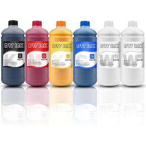Mezoo DTF Ink 1000ML Premium DTF Transfer Ink لفيلم PET متوافق مع طابعات الأفلام المباشرة مع Printhead ET-8550 L1800 L805 XP15000 R1390 4720 I3200 XP600 DX7 5113 طابعة (6W ، 2W+BCMY)