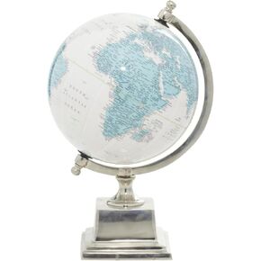 DECO 79 الألومنيوم المعدني التعليمي/الجغرافي الأرض GLOBE DIVE GLOBE ، Desk Globe 8 "× 8" × 13 "، الأزرق